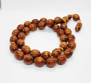 73.23gr Egg Yolk Antique Natural Royal Kahraman Amber Islamic Rosary Prayer Bead - Picture 1 of 13