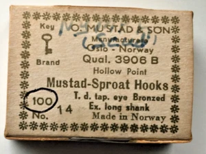 100 Pcs. Mustad 3906B Size 14 Sproat EX Long Fly tying Hooks Materials Supplies - Picture 1 of 1
