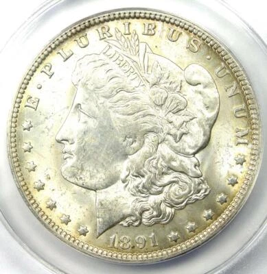1891-O Morgan Silver Dollar $1 Coin - Certified ANACS MS60 Details (UNC MS) - Image 1 of 4