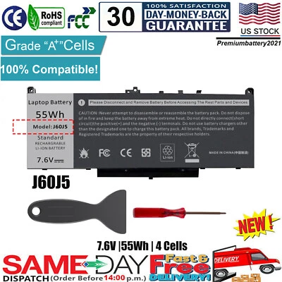 ✅Batería para Laptop Dell Latitude E7270 Serie E7470 J60J5 R1V85 451-BBSX 451 EE. UU. Foto 1 de 4