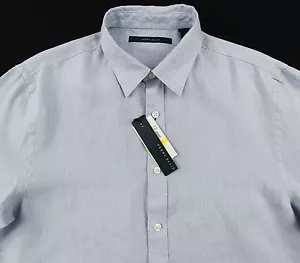 Camisa Para Hombre PERRY ELLIS Azul Claro Lino Puro Extra Grande XL NUEVA CON ETIQUETAS ¡Impresionante! - Imagen 1 de 4