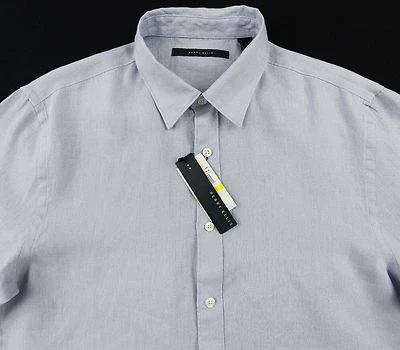 Men's PERRY ELLIS Light Blue Pure Linen Shirt Extra Large XL NWT NEW Awesome! - Image 1 of 4