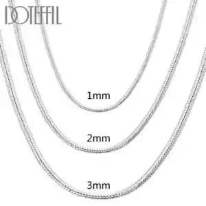 DOTEFFIL 40-75CM Collana Catena Serpente Solido Argento Sterling 925MM/2MM/3MM - Foto 1 di 6