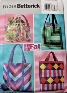 Butterick 4248 Misses Fat Quarters Bag, Tote & Purse 4 Styles Sewing Pattern - Picture 1 of 2