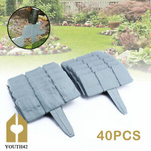 40 Garden Lawn Cobbled Stone Effect Plastic Edging Plant Border Simply Hammer In