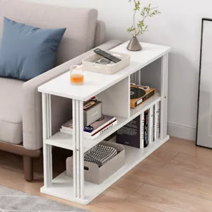 Icon Wood and Steel Sofa Side Table with Shelves (White) - Picture 1 of 7