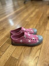 Native Jefferson Shoes Womens 7 Men 5 Pink Star Slip On Rubber Sneakers Water