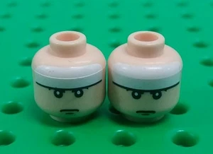 *NEW* Lego Batman Faces Flesh Heads Super Heroes Bruce Wayne - 2 pcs - Picture 1 of 1