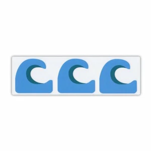Pegatina parachoques, conjunto de 3, pegatinas demócratas emoji de onda azul, 3"" x 2,75"" cada una - Imagen 1 de 3