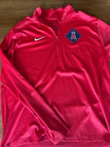 Nike Men’s Anaheim Angels 1/4 Zip Red Sweatshirt Size Small - Picture 1 of 2