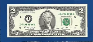 2003 CH/CU $2 FANCY RADAR NOTE SERIAL #I64988946A - Picture 1 of 1