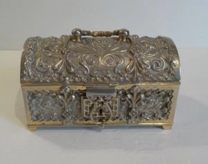 German Embossed Silver Jewelry Casket, Georg Leykauf, Germany - Picture 1 of 11
