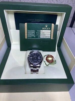 ROLEX ♛ DateJust II Уимблдон стиль уголь циферблат 116300 с коробкой и бумагами - Изображение 1 из 4