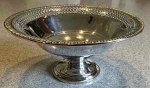 Sterling Silver Weighted Footed Pierced Rim Compote Bowl  5 1/2"  X 2 1/2" 106GR - Picture 1 of 10