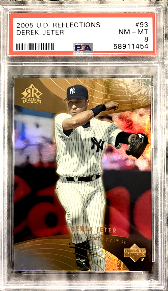 2005 U.D. BASEBALL REFLECTIONS DEREK JETER #93 PSA GRADED NM-MT "8' NY YANKEES - Image 1 of 2