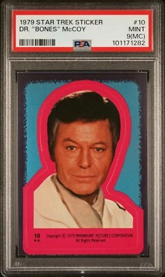 1979 TOPPS STAR TREK STICKER DR. "BONES" McCOY #10 CARD | PSA 9 (MC) MINT POP 4 - Image 1 of 4