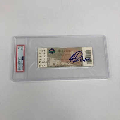 Ryan Howard MLB Debut Signed Inscribed Full Ticket PSA 10 GEM MINT 9-1-2004 - Image 1 of 4