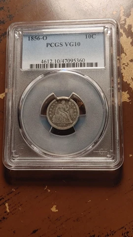 1856 O Seated Liberty Dime PCGS VG10 Original New Orleans Issue             2331 Cover