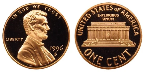 1996  S  LINCOLN CENT PROOF (1 COIN) Cover