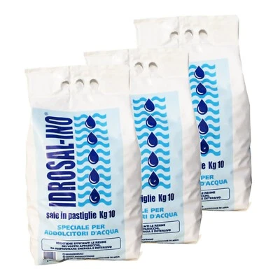 3x10kg IDROSAL Sale in pastiglie per addolcitori d'acqua 3 Confezioni da 10kg - Immagine 1 di 4
