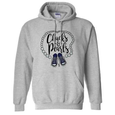 Chucks and Pearls Sudadera con Capucha Coqueta Linda Escritura Boho Pastel Unisex Foto 1 de 4