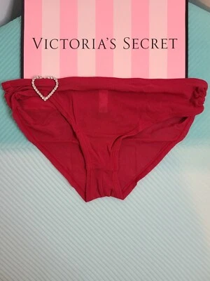 Braguita de bikini Victoria's Secret rara de colección con estrás corazón malla talla M roja Foto 1 de 4