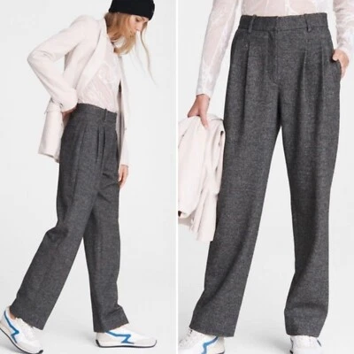 Rag & Bone Clover Wool Pants Takisada Osaka Japanese Knit High Waist Sz 12 Gray - Image 1 of 4