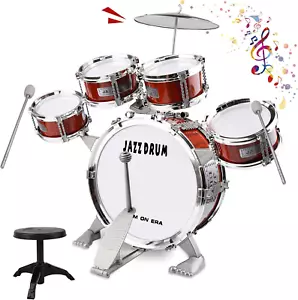 Kid Drum Set for Toddlers 1-3, Jazz Drum Set for Kids Age 3-5 with 5 Drums & Sto - Picture 1 of 6