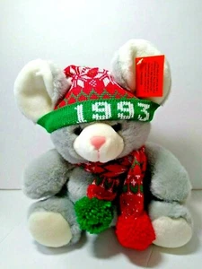 Vintage Prettique Designs Plüsch Weihnachtsmaus 1993 Stofftier 11 Zoll  - Bild 1 von 12