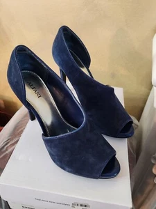 Alfani Luseeblue Blueberry suede heels size 7M - Picture 1 of 4