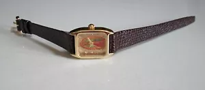 Women Virgin Mary Guadalupe Brown Leather Band Gold Finish Fashion Casual Watch - Picture 1 of 6
