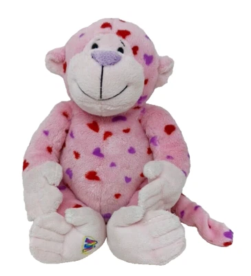 Ganz Webkinz Love Monkey Plush HM 343 NO CODE Stuffed Animal Hearts Pink #D-25 - Image 1 of 4