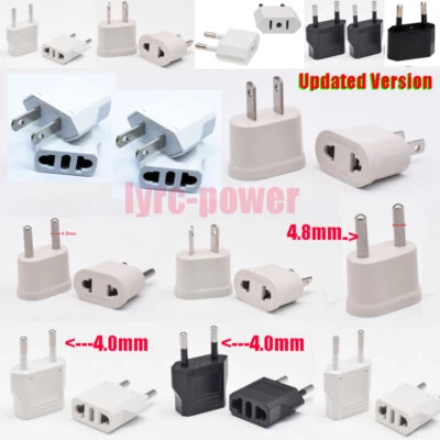 10/50/100pcs Excellent Updated AC Power Adapter Socket Plug Travel EURO EU AU US - Image 1 of 4