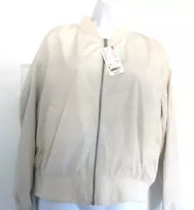 Giacca a vento Uniqlo donna taglia Med leggera zip nylon outdoor confezionabile panna nuova con etichetta - Foto 1 di 12