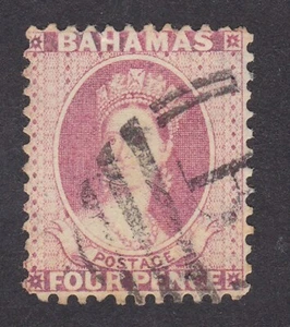 Bahamas 1882 QV 4d rose wmk crown CA perf 12 SG41 FU fine used - Picture 1 of 2