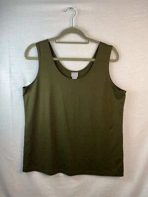 Camiseta sin mangas Chico's verde oscuro talla 3 US XL cami informal viaje casa núcleo Foto 1 de 4