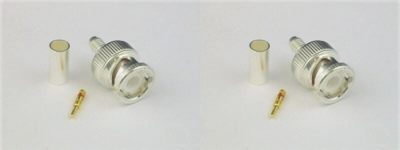 2 Kings Coaxial Connector BNC Plug 0Hz-4GHz Crimp with Jamnut M39012/16-0504 - Image 1 of 1
