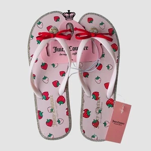 Juicy Couture Flip-Flops Slurpy Spring Rhinestones Heart Bow Size:9 - Picture 1 of 6