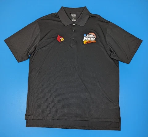 Adidas Louisville Cardinals Climalite Polo Golf Shirt Men's Black Final Four XL Cover