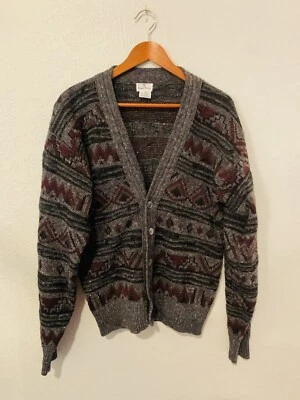 Cárdigan suéter vintage Neiman Marcus para hombre M mezcla de lana de gran tamaño abuelo papá Foto 1 de 4