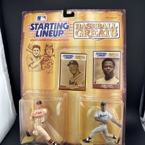 Vintage 1989 Starting Lineup Baseball Greats Hank Aaron & Eddie Mathews SEALED - Picture 1 of 7