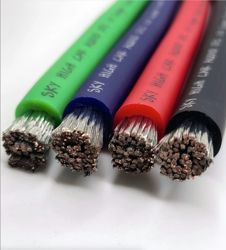 Sky High автомобильный аудио луженый OFC 1/0 калибра провод - красный по ногам питания заземления провод - Изображение 1 из 1