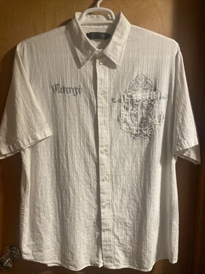 FANTASTIC Vintage(!!!) COOGI Men’s Shirt  XXL  Off-White Silver Threads EUC!!!!! - Image 1 of 4