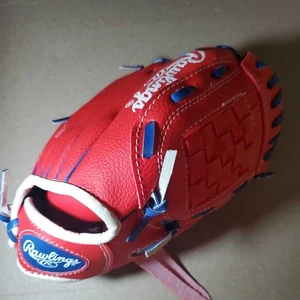 Rawlings T-Ball Glove RHT 9" Childs Baseball PL90SN Red & Black NOS New ! - Picture 1 of 13