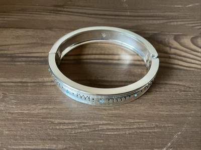 Brighton Silver Bangle Bracelet With Turquoise Insets Magnetic Closure - Image 1 of 4