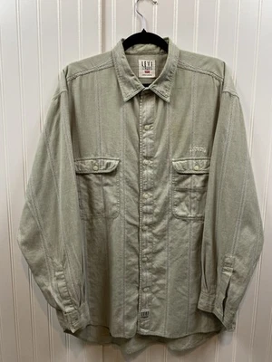 Vintage 90s Levi’s Strauss & Co Button Down Shirt With Front Pockets Green Large - Image 1 of 4