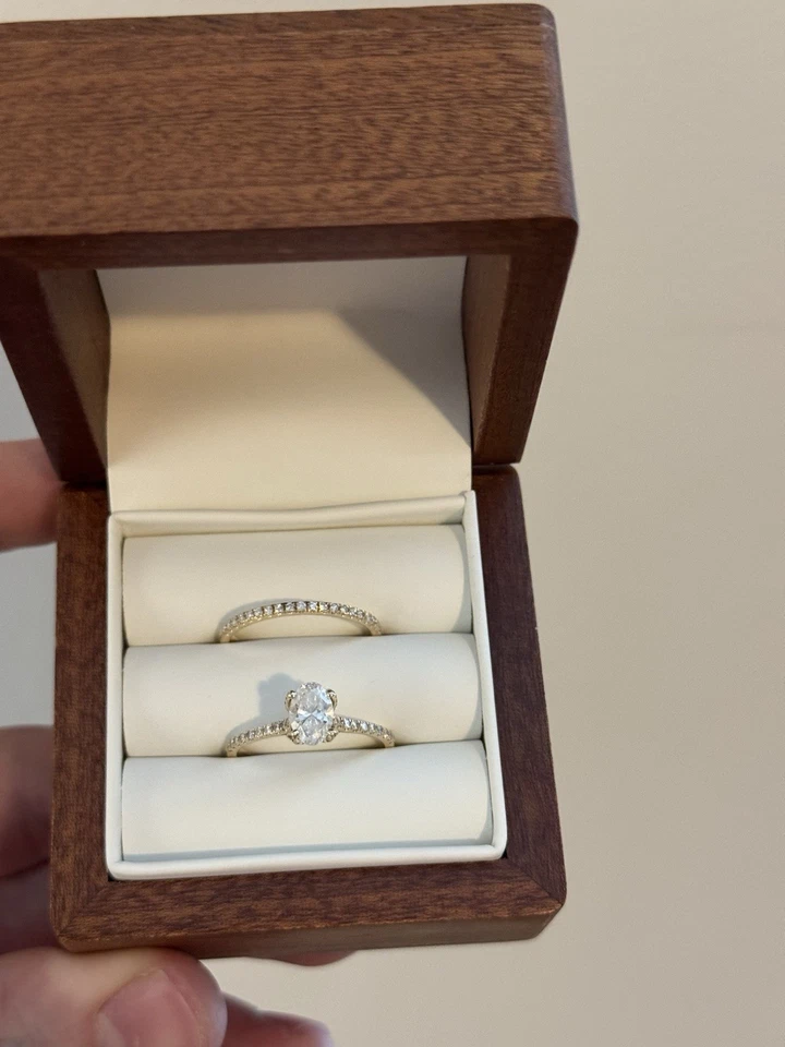 Engagement Ring and Wedding Band Set Lab Created - Image 1 of 4