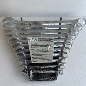NIP S-K TOOLS SUPERKROME 11 PIECE FRACTIONAL COMBINATION WRENCH SET 1/4” TO 7/8" - Picture 1 of 7
