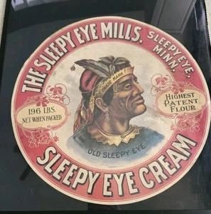 Antigua RARA, molinos para ojos para dormir, etiqueta de harina patentada, crema para ojos para dormir - Imagen 1 de 5