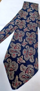 TOOTAL VINTAGE 1940S STANDARD QUALITY BLUE PAISLEY TIE REVIVALIST/WW2/GOODWOOD - Picture 1 of 18